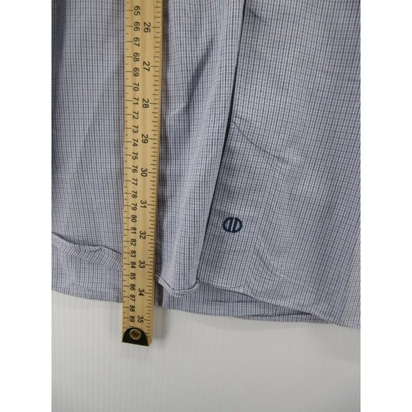 David Donahue Shirt 18 1/2 XXL Button Down Plaid Logo Dress Shirt Woven - Picture 5 of 12